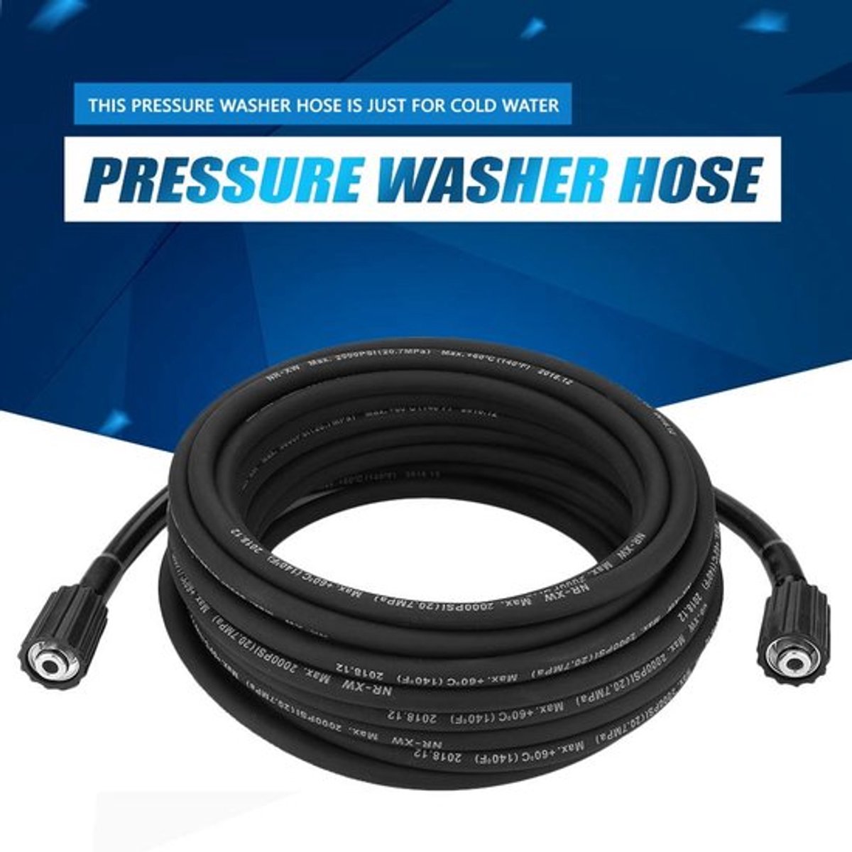 Verlengslang 10 m - Hogedrukslang 5800 PSI - Rubber - M22 Connector - Universele Compatibiliteit - Koud Watergebruik