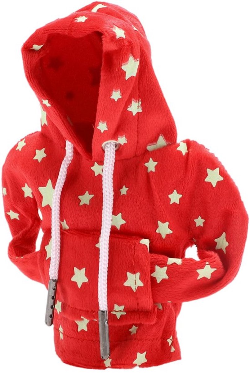 Versnellingspook Hoesje Uniek Design - Rood Stof - Ster Glow in The Dark - Eenvoudig te Installeren - Bescherming tegen Krassen - Afmeting 17x13.5cm - Versnellingspookhoes
