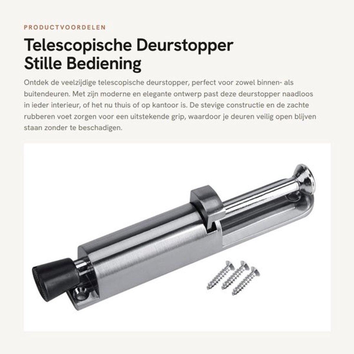 Deurstopper Telescopisch - Deurbuffer - Deurstoppers voor binnen - Deurstoppers voor buiten - Antislip Voet - Duurzaam Ontwerp