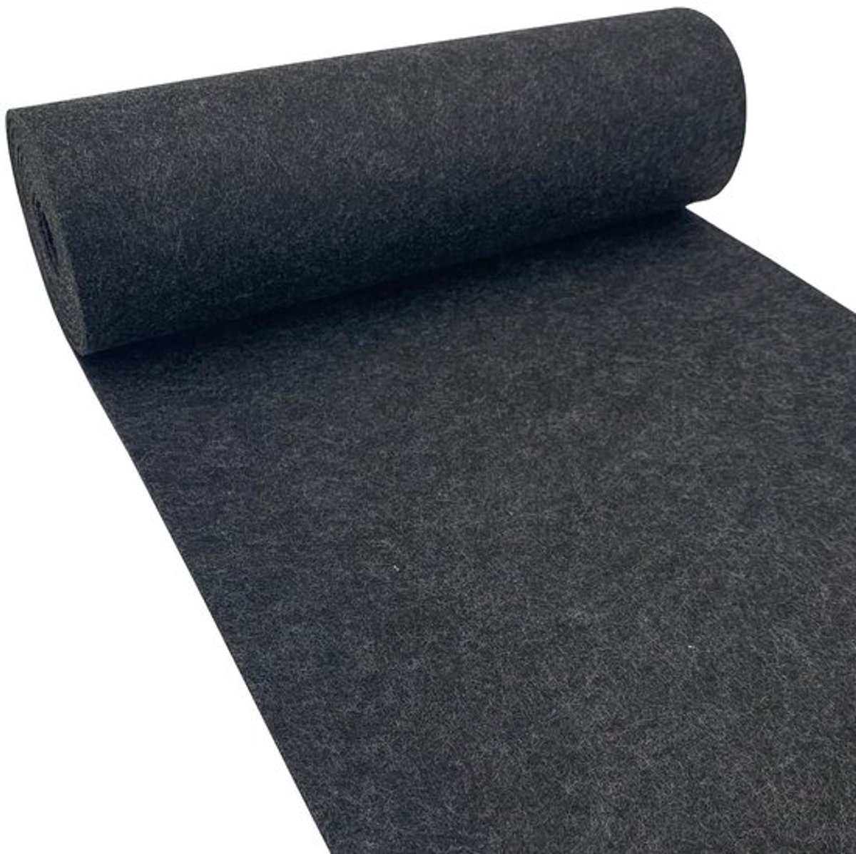 Viltrol 30 cm x 250 cm - Viltstof 3 mm - Polyester - Knutselvilt - Onderlegger - Handwasbaar - Zwartgrijs