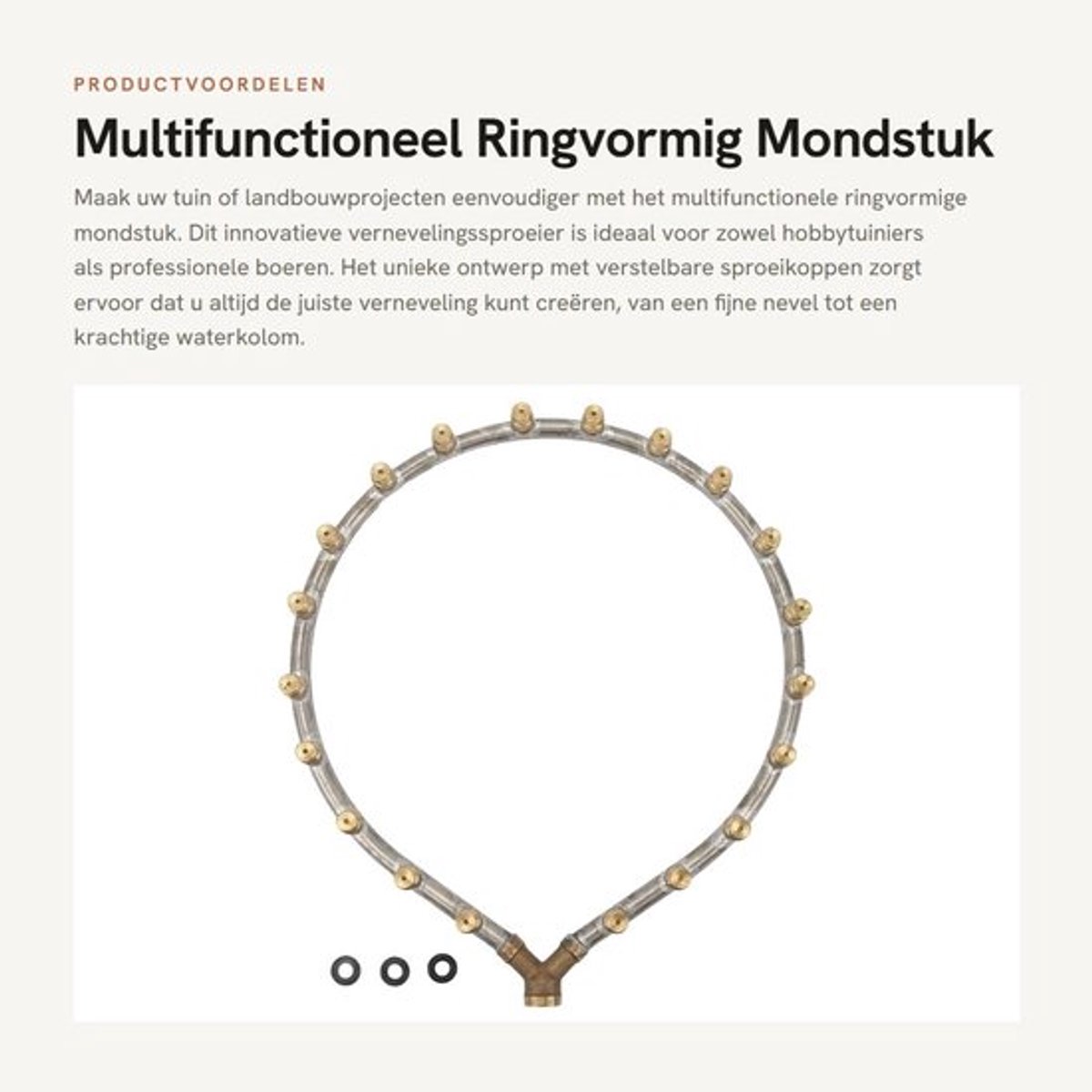 Vernevelingssproeier Uniek Mondstuk - Verstelbaar - Tuin/landbouwirrigatie - Roestvrij Staal/Koper - Antiroest - Gemakkelijk schoon te maken - Tuinsproeier