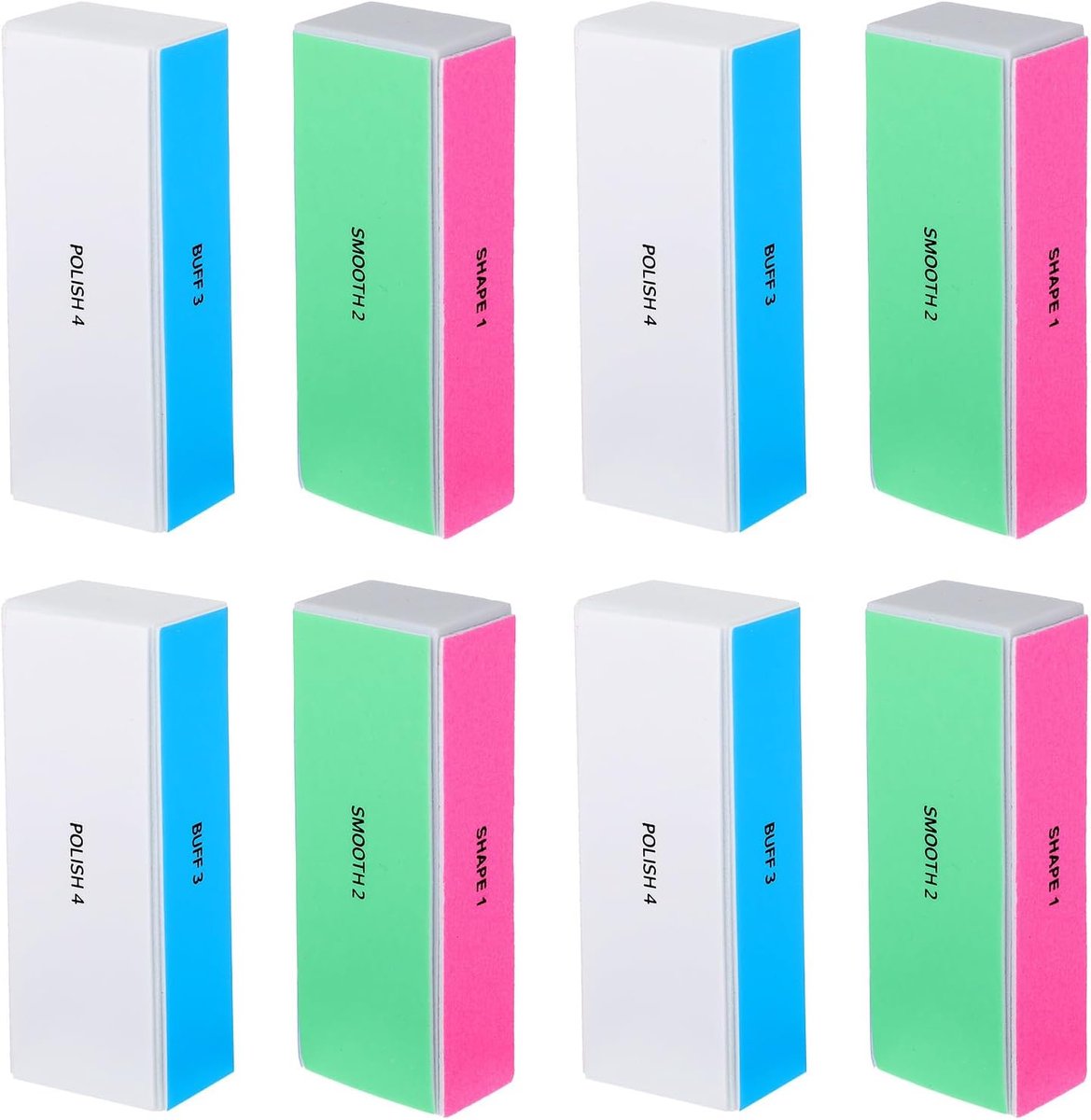 SnelShoppen - 8pcs Nagelbuffer Blokken Set - Professionele Nagel Polijst Blokken voor Natuurlijke & Acrylnagels - Smoother Buffing Block voor Glanzend
