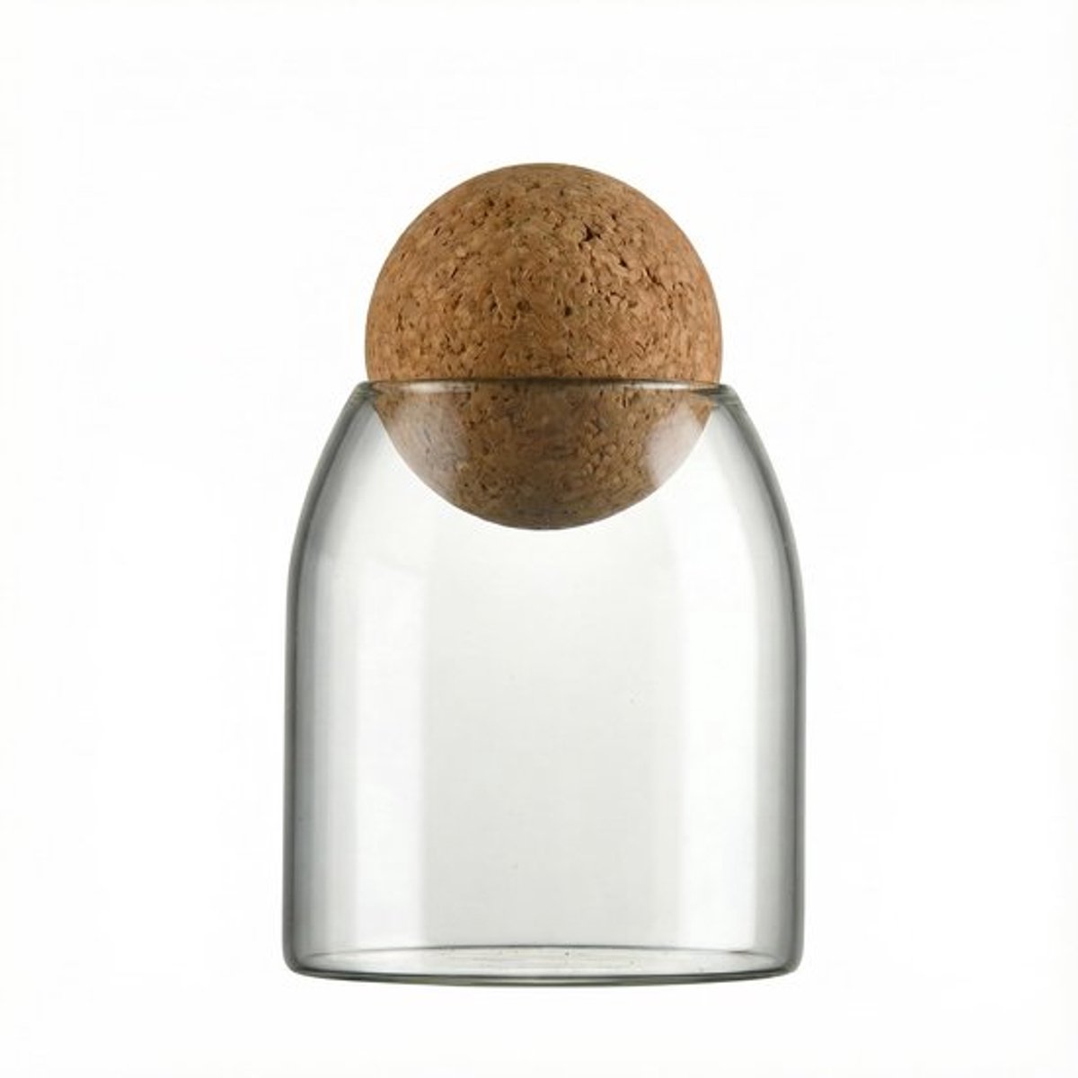 Glazen Pot 500ml - Luchtdichte Deksel - Cork - Decoratieve Organizer - Voedselopslag - Transparant Glas - 13.7x9.6cm - Opbergpot