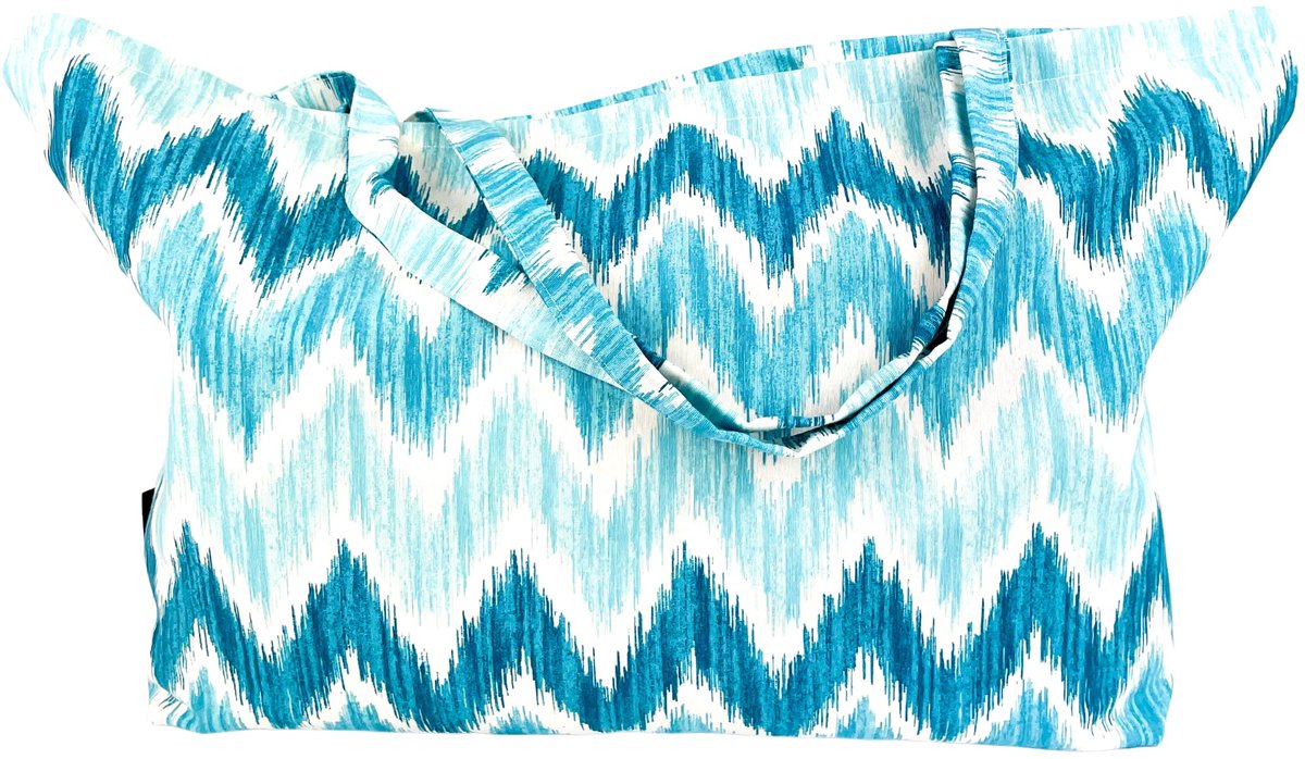 SnelShoppen - Grote XXL Familiale Strandtas Turkoois 65x40 cm - Ruime Strandtas, Waterdicht, Ideaal voor Vakantie, Dagje Strand, Picknick, Shopping, G