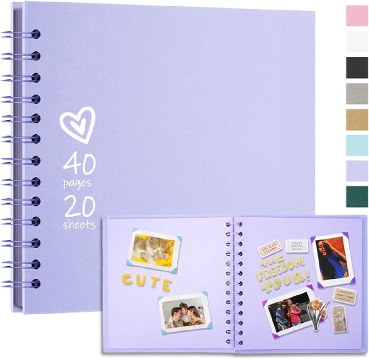 DIY Fotoalbum Vierkant 18x18 cm met Hardcover en Kraftpapier Pagina's
