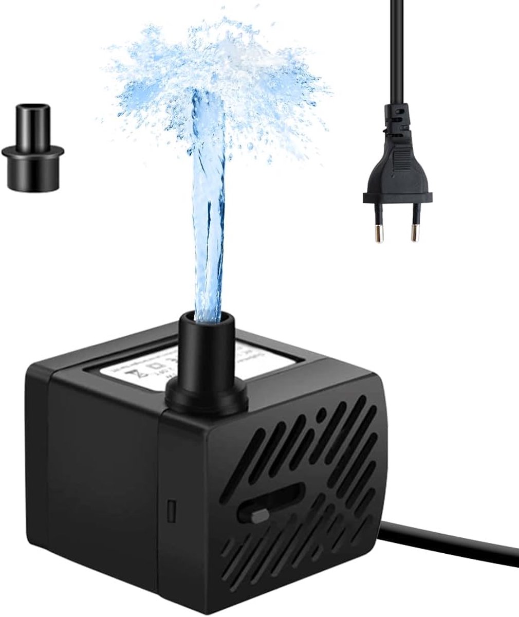 SnelShoppen - Mini Waterpomp 3W Ultra Stille 300L/H Submersible Pomp voor Aquaria, Fonteinen, Beelden, Hydroponics, Tuinvijvers - Energiezuinig en Com