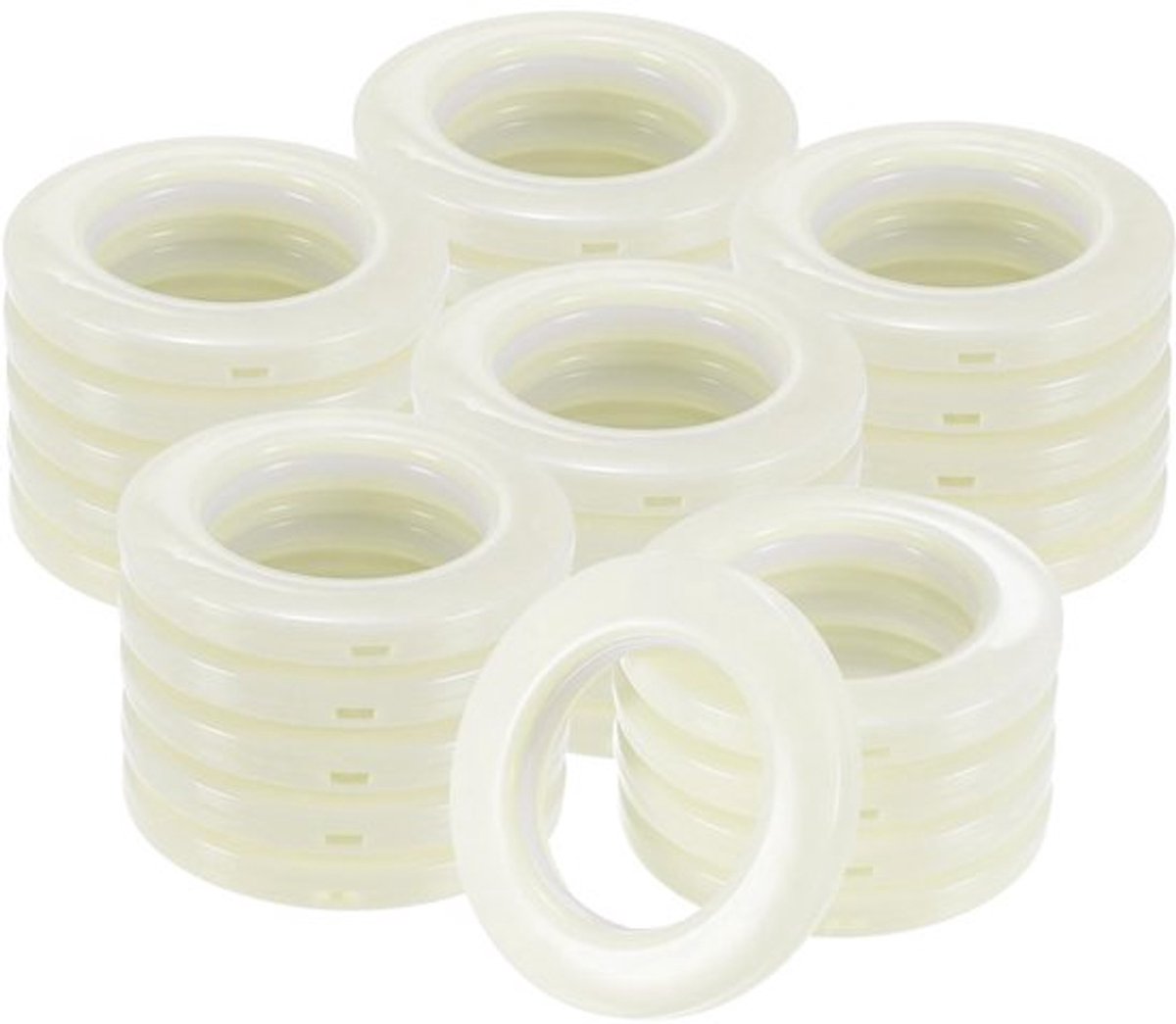 M METERXITY 25-Pack Gordijngrommets, 40mm (1-9/16") Binnendiameter Kunststof Gordijnringen Clip Oogringen Nanoschaal Lage Ruis Romeinse Ring voor Ramen/Stof, Gordijnringen voor Thuis [Beige]