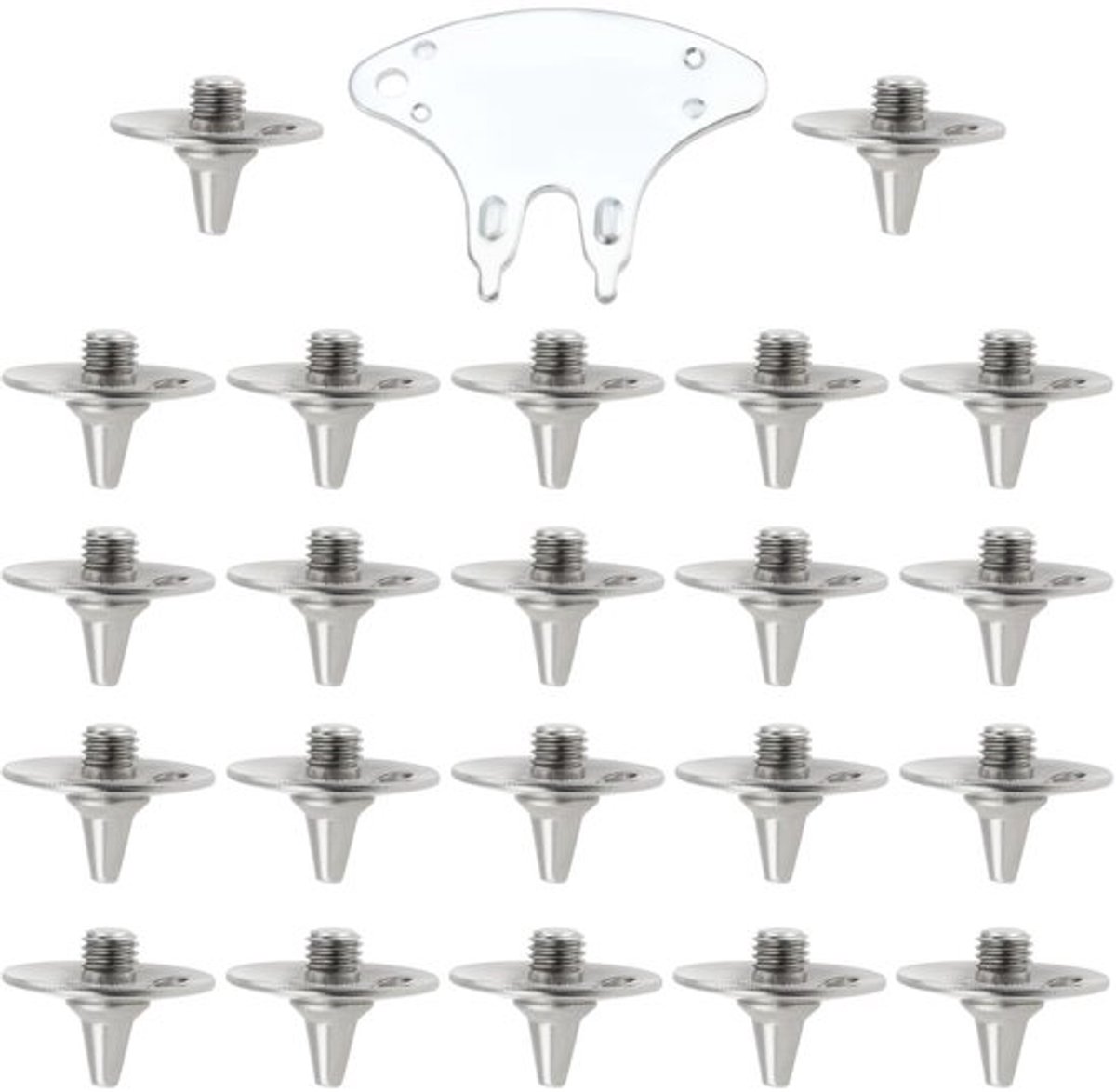 NTH products- Cricket Spikes 22 Stuks - Metalen Spikes - Schroefdraad 5,7 mm - Sleutel Inclusief - Lichtgewicht - Zilver