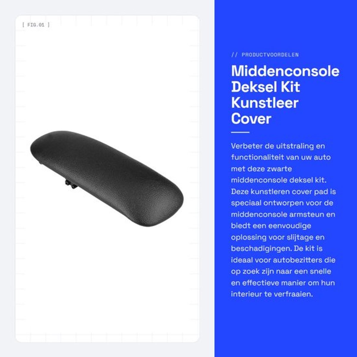 Middenconsole Deksel Eenvoudig te installeren - Kunstleer Cover - Armsteun Deksel - Hoge precisie - Geschikt voor auto - Armsteunhoes
