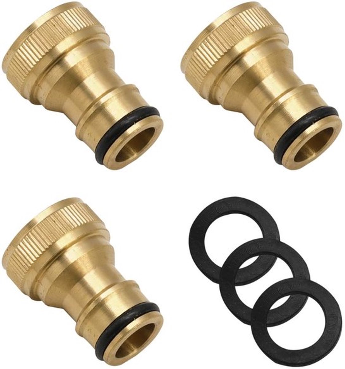 - Snelkoppelingen - Tuinslang Koppeling - Duurzaam en Lekvrij - 1/2 Inch - Hydraulische Verbinding - Ideaal voor Irrigatie - 3 Stuks