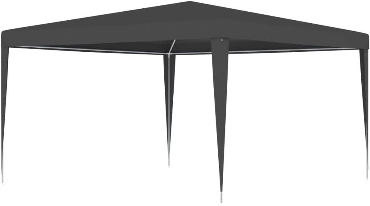 Partytent - Feesttent Tuinpaviljoen - Buitenfeesten Organiseren - Handmatig Intrekbaar - 4 x 4 m - Antraciet