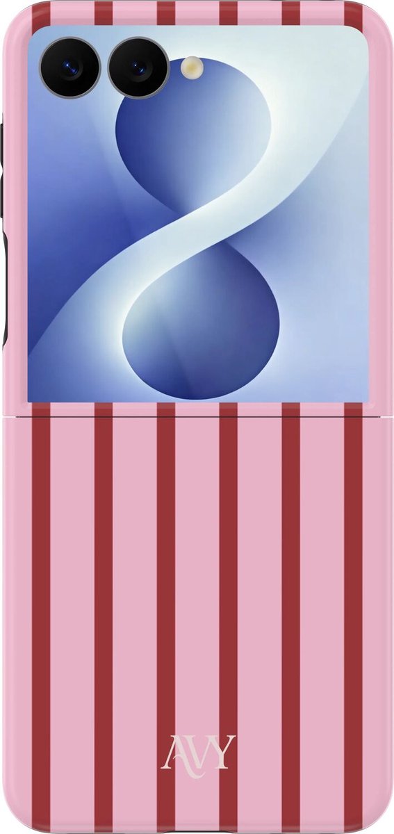 AVY Hoesje geschikt voor Samsung Galaxy Z Flip 8 | Linea Sol | Roze Strepen | Roze | Hard Shell Back Cover | Compatibel met MagSafe & Qi2