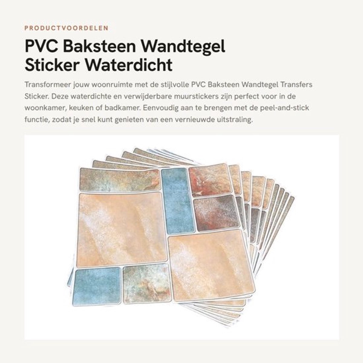 Muursticker Waterdicht - Tegelstickers 30x30 cm - Verwijderbaar - PVC - Decoratie Woonkamer/Keuken/Badkamer - Eenvoudig aan te brengen