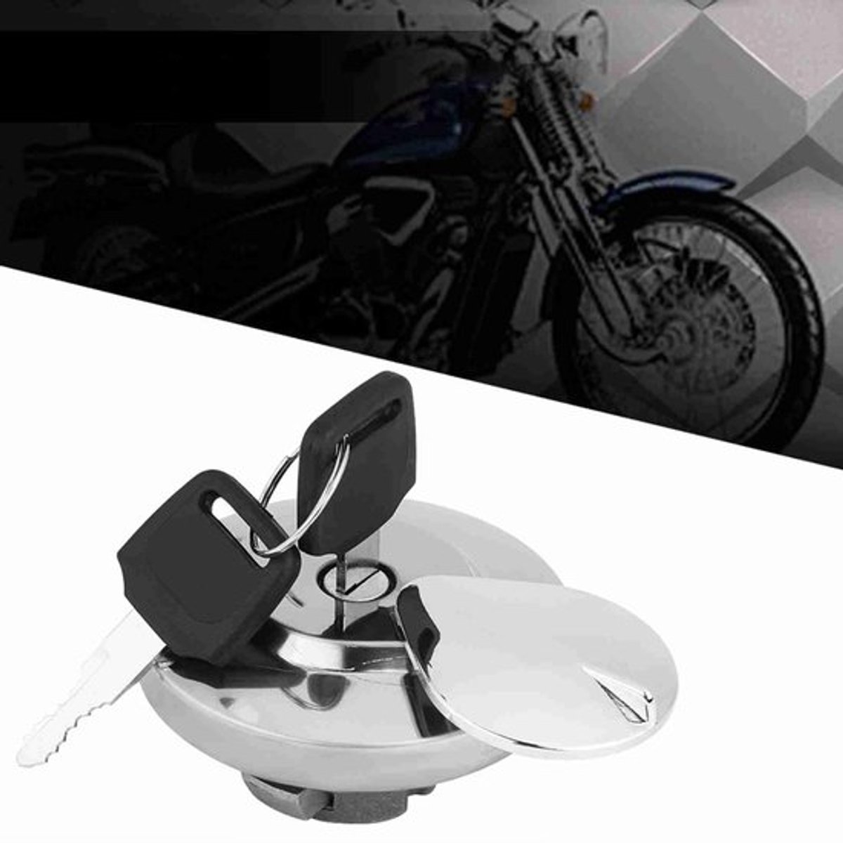 Brandstoftankdop Gloednieuw - Tankdeksel - Gelegeerd Staal - Compatibel met Shadow VT750 - Inclusief 2 Sleutels - Diameter 7 cm
