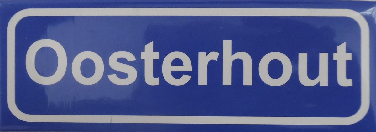 Souv© - koelkast magneet - plaatsnaam bord - kombord - souvenir - koelkastmagneetje - relatiegeschenk Oosterhout