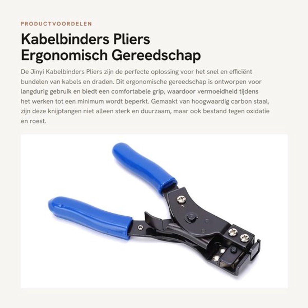 Kabelbinders - Ergonomische Kabelbinder Pliers - Carbon Staal - Voor 2.4-9mm - Automatische Snijfunctie - Duurzaam en Comfortabel - Kabelbinderspanner