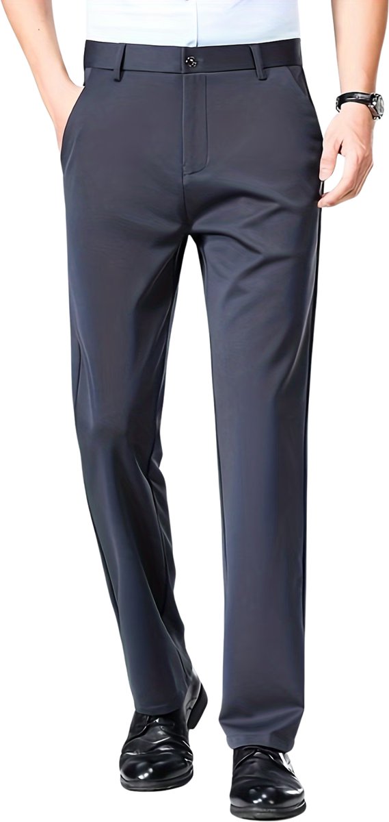 Currero Pantalon Heren Chino Regular Fit Golfbroek Nette Broek Met Elastische Tailleband Volwassenen Donkergrijs XXS