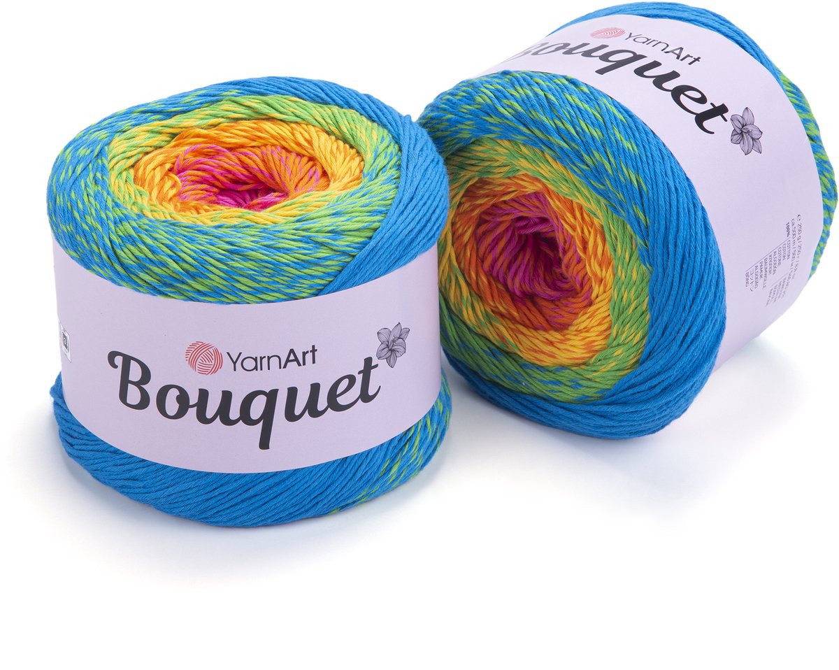 YarnArt Bouquet Verloopgaren (Gradient Cake) - 100% Katoen - voor Haken en Breien - 250g / 500m - Kleur 719