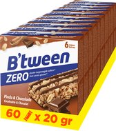 B'tween Zero Pinda & Chocolade - Mueslirepen - Muesli - 60 repen x 20 gram