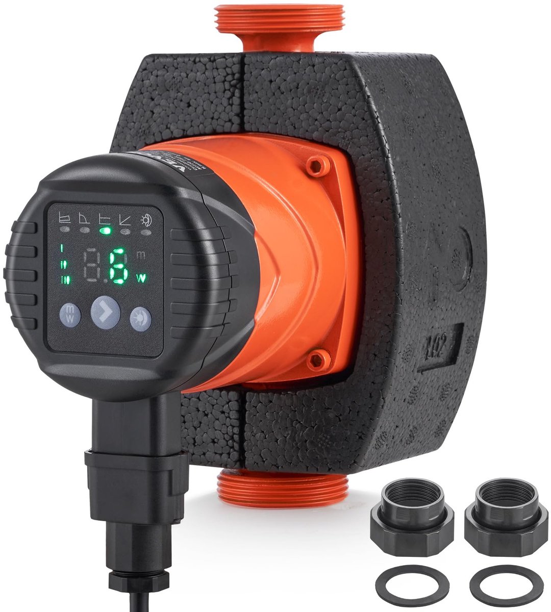 SnelShoppen - Warmwatercirculatiepomp 50 l/min, automatische verwarmingspomp ECM 220V, 22W, afvoerhoogte 4m, ideaal voor verwarmingssystemen, waterpom