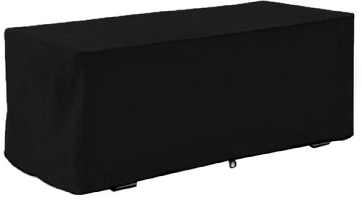 UV-bestendig deksel voor opbergbox voor tuin of terras, afgeschikt vooringen 123x62x55 cm (zwart)