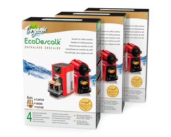 SnelShoppen - EcoDescalk Ecologische Ontkalker 3 x 4 Monodose Zakjes - 100% Natuurlijk Poeder voor Koffiemachines en Volautomatische Apparaten - Ontka
