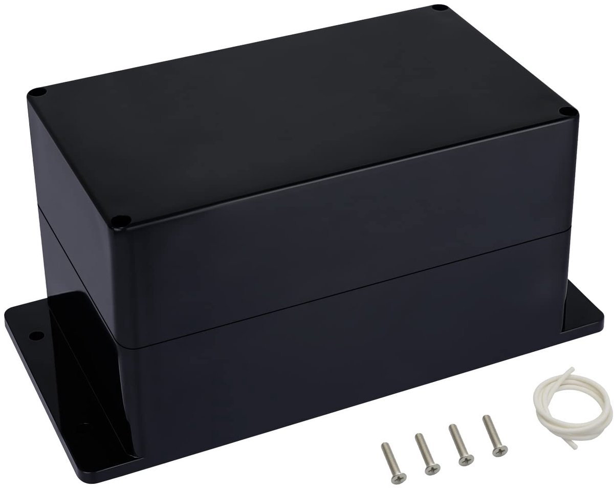 SnelShoppen - Waterdichte Aansluitdoos IP65 - Universele Elektronische Behuizing ABS Kunststof Zwart - 200 x 120 x 113 mm met Montageogen voor Binnen