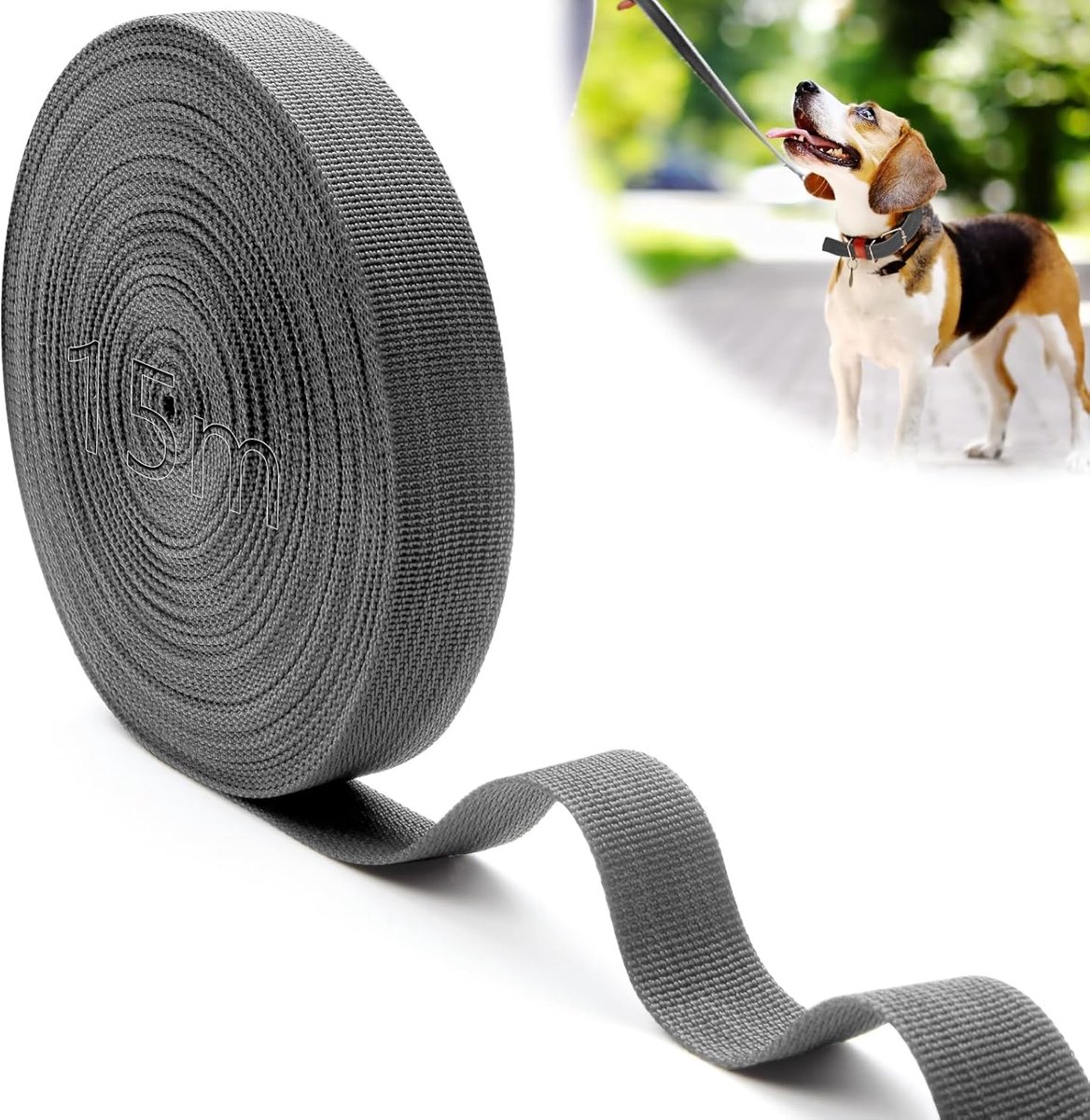 Mbsomnus 15 m riem nylon riemen donkergrijs riem rugzak riem katoen 25 mm op maat te snijden riem voor tassen om te - ShopVlot