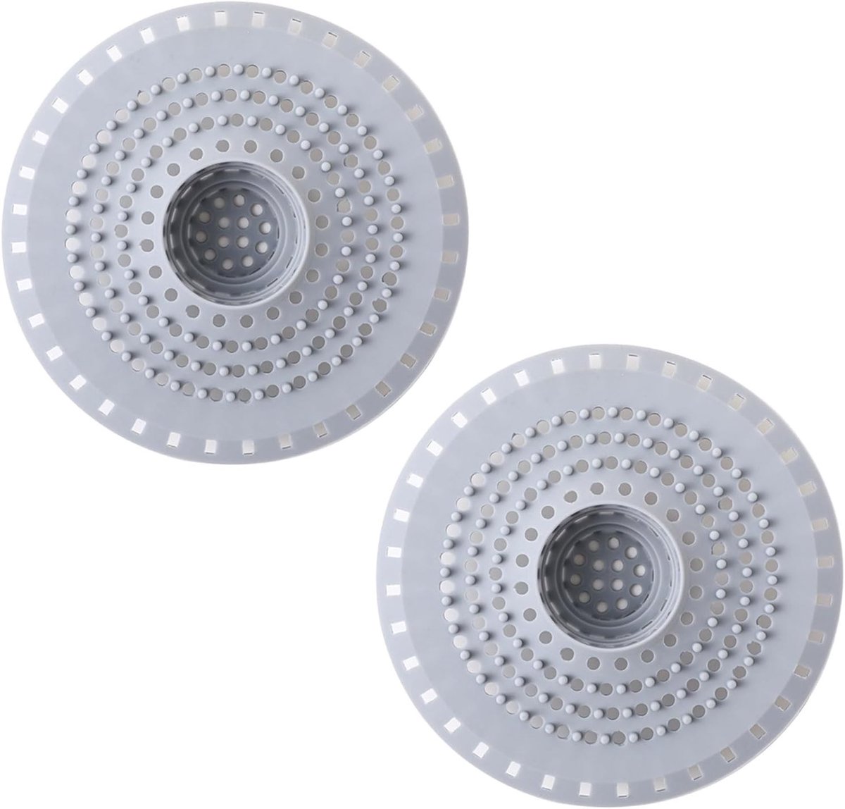 Set van 2 Siliconen Afvoerfilters met Zuignap - Universele Haarvanger voor Douche, Badkuip en Keuken, Effectieve Haarbescherming en Gemakkelijk Schoon te Maken