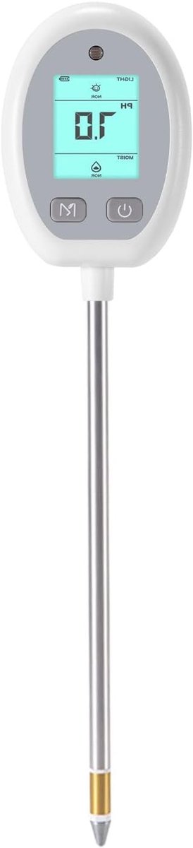 Bodemmeter - PH meter Bodemanalyse - Planten Groei Optimaliseren - 6-in-1 Functies - 31 cm - Zwart