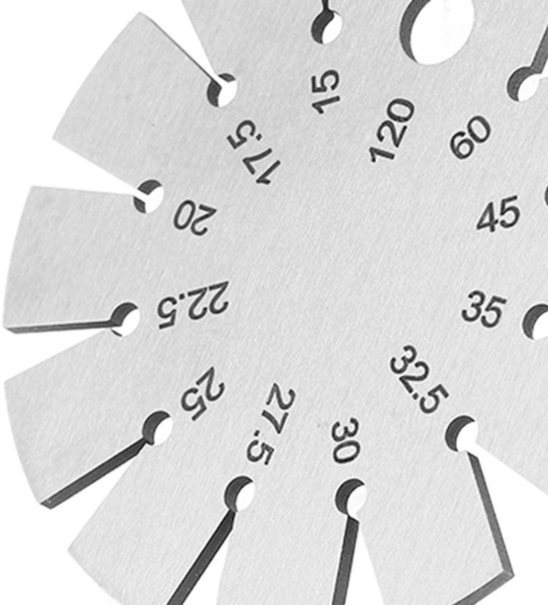 Hoekmeter RVS - Schuine Hoekmeter - Gradenboog 15-120° - Diameter 70 mm - Voor Houtbewerking - Inclusief Opbergdoos - Afschuinmeter