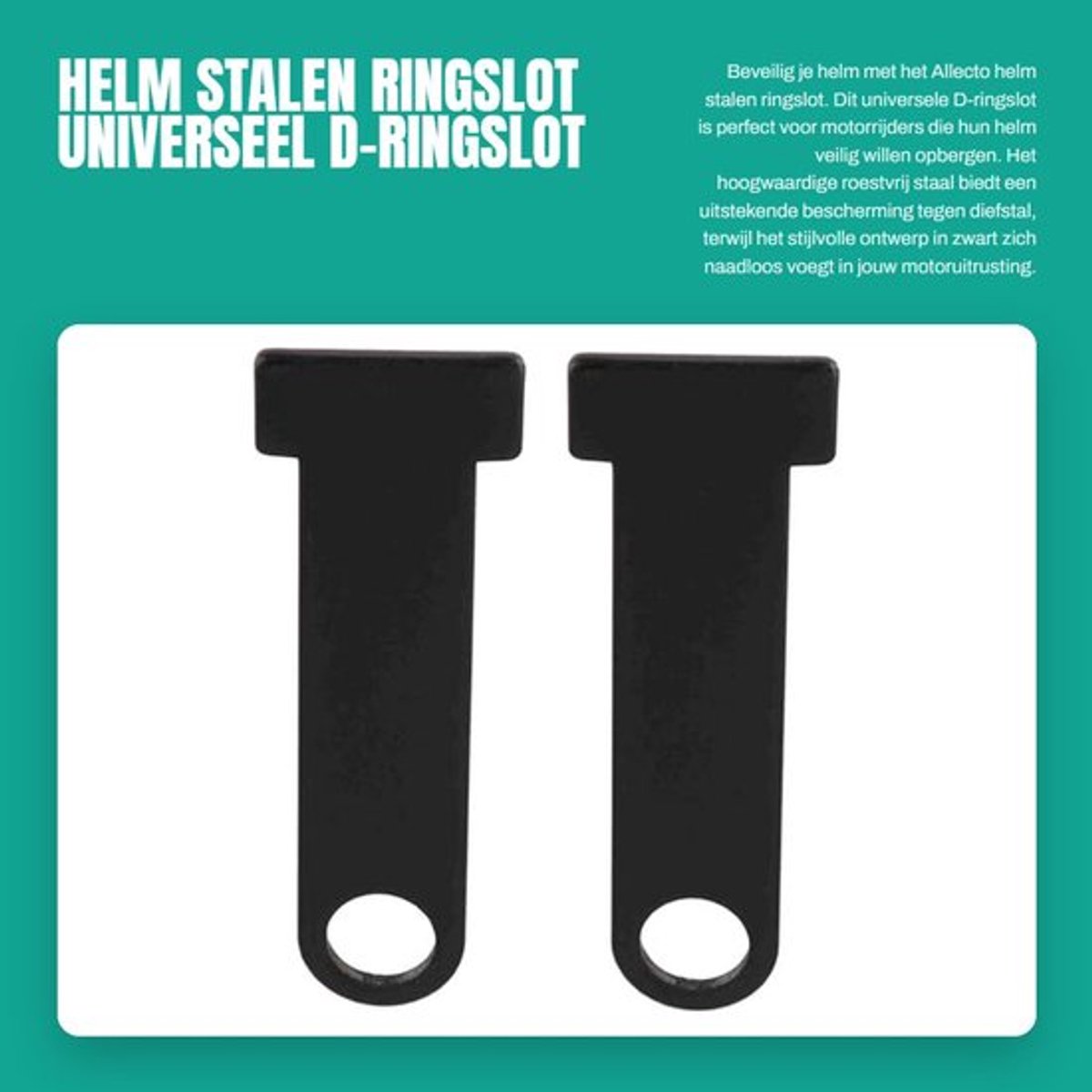 D-ringslot universeel - stalen kabelslot - helmslot motor - roestvrij staal - eenvoudig te installeren - 1 stuk