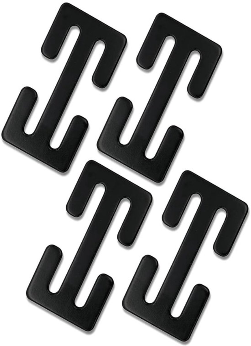 Veiligheidsgordel Clip - 4 Stuks - Stalen Veiligheidsgordel Versteller - Voorkomt Oprollen - Zwart - Duidelijke Functie - Gordelclip