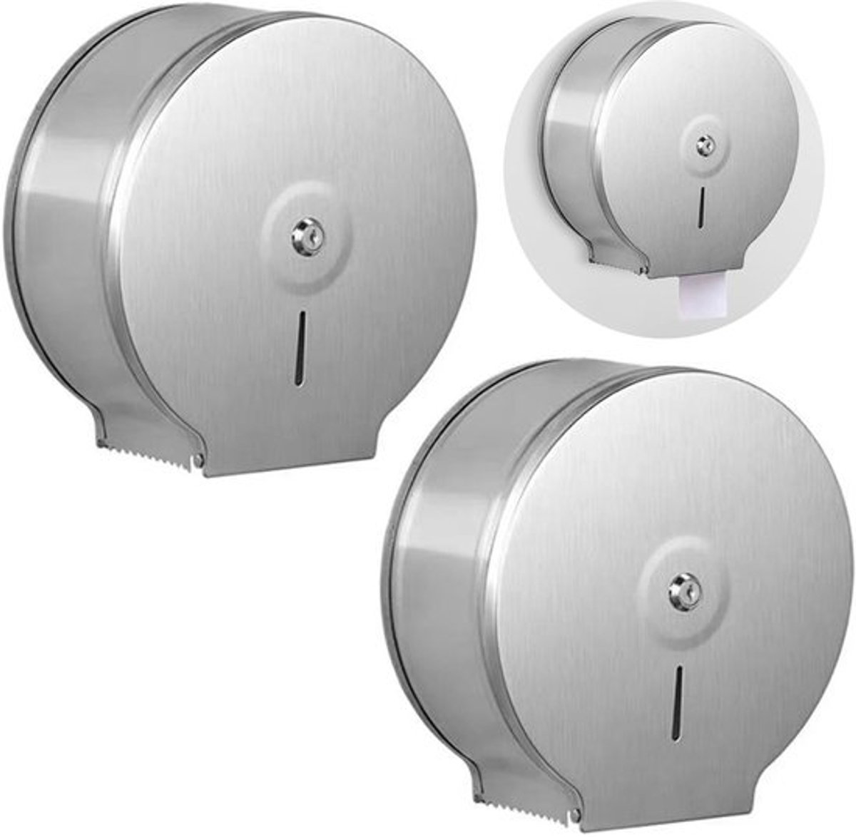 Toiletpapierdispenser wandmontage - roestvrij staal - waterdicht - grote rol - handdoekhouder - schokbestendig - 27 x 26 x 11,8 cm