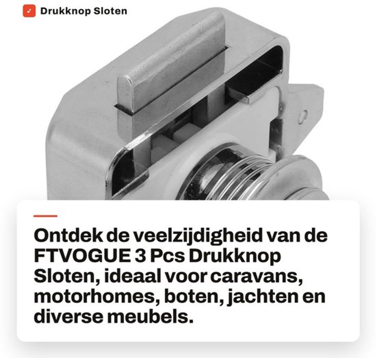 Deurslotknop - Drie Stuks - Sleutelloze Sluiting - Hoogwaardige Materialen - Veiligheidsfunctie - Geschikt voor Meubels - Sluitknop