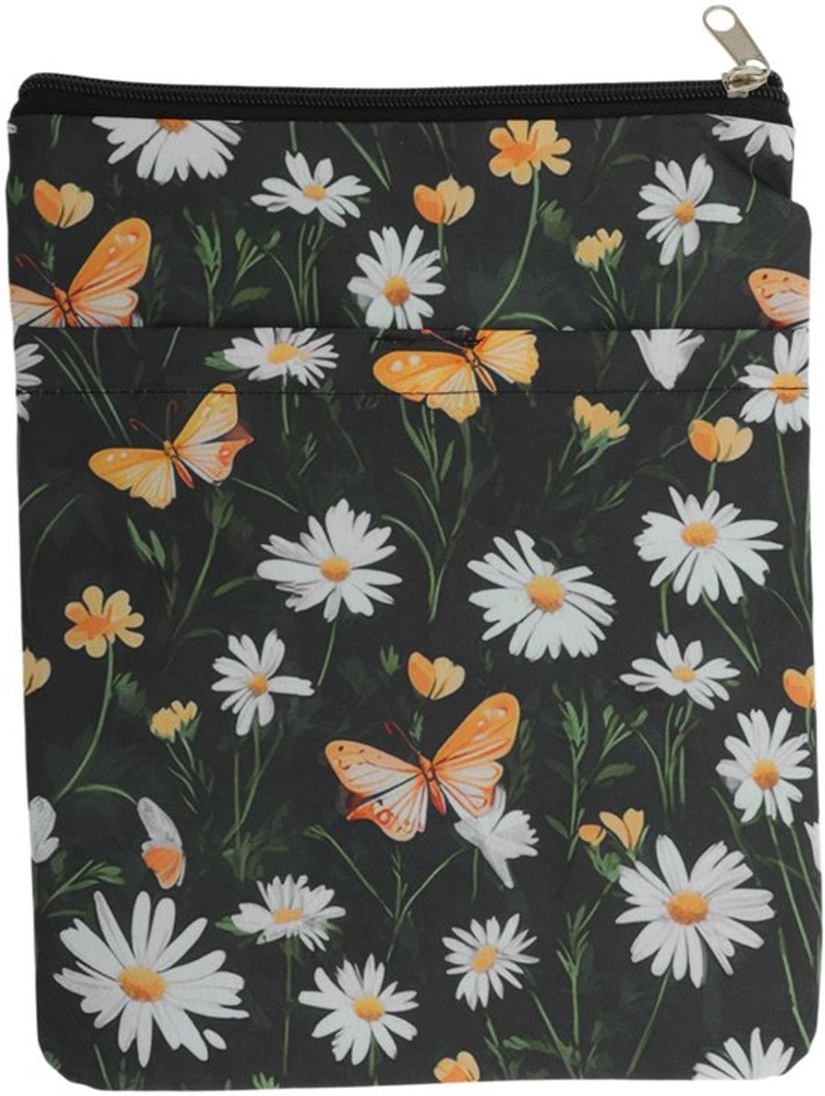 Boekomslagen - Bloemenpatroon - Wasbare Stof - Ritssluiting - 28 x 21 cm - Bescherming tegen Krassen/Dirt - Boekhoes