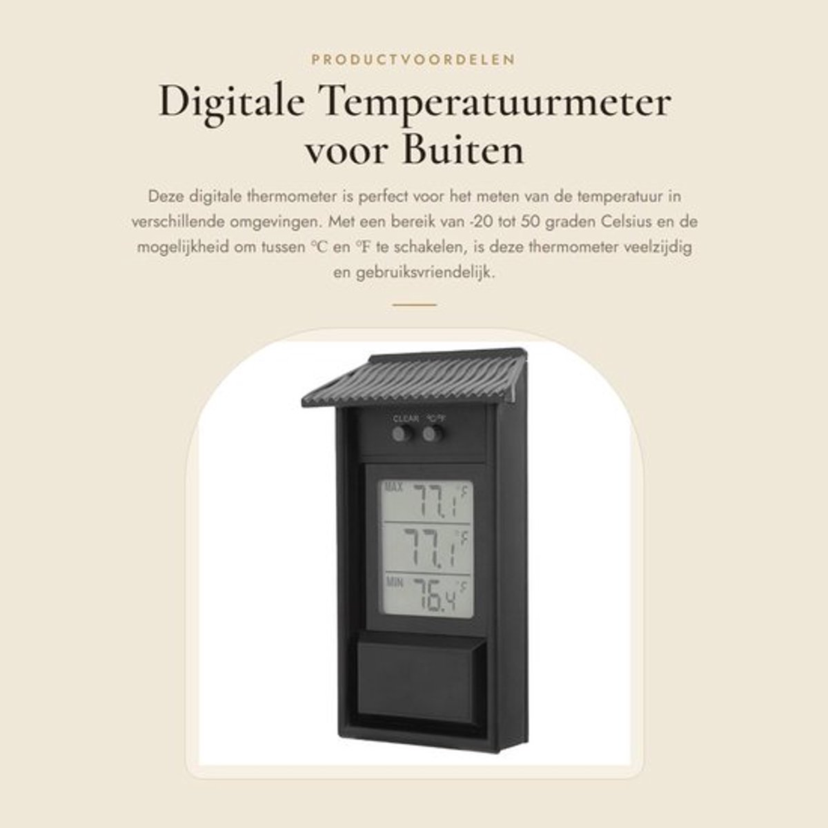 Digitale Temperatuurmeter voor Buiten gebruik