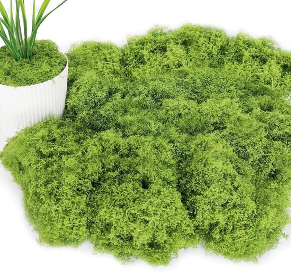 Kunstmos 100 g - IJslands Mos - Decoratie Mos - Kunstmos voor Knutselen - Natuurlijke Simulatie - Pluizige Textuur - Decoratiemateriaal