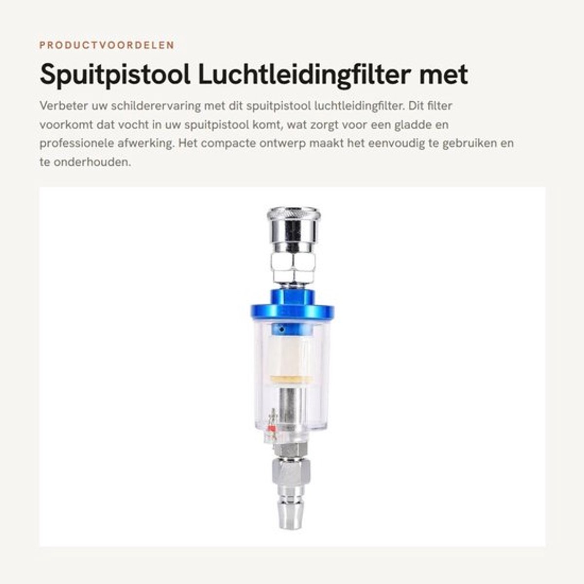 Spuitpistool Luchtleidingfilter met Vochtafscheider