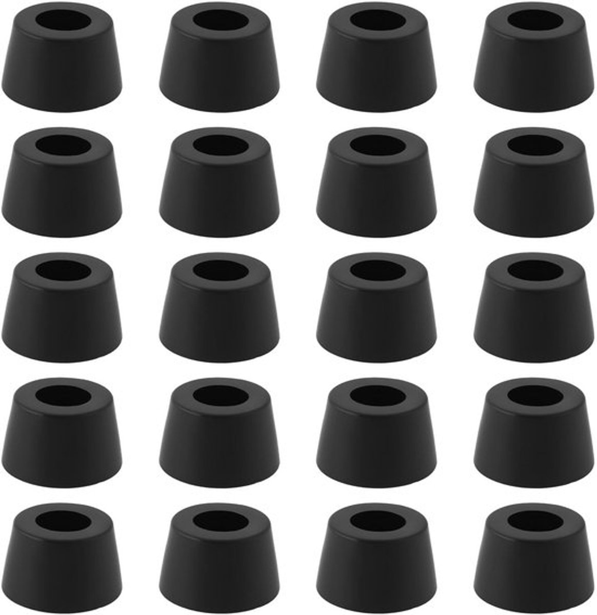 Set van 20 Ronde Rubber Voeten Bumpers, Zwart