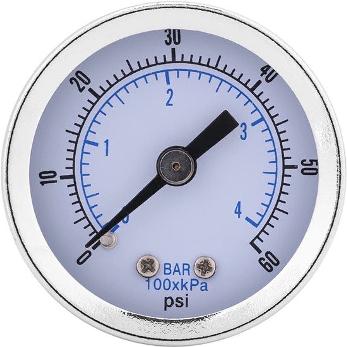 Manometer 40mm Diameter - Drukmeter 0-60psi/0-4bar - Waterdrukmeter - Pneumatische/Hydraulische Meter - Draagbaar - Goede Kwaliteit