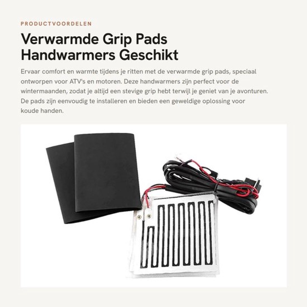 Verwarmde Grip Pads - Handwarmers - Geschikt voor Motor - Zwart - 12V - Winter Inserts - Perfect voor koude dagen