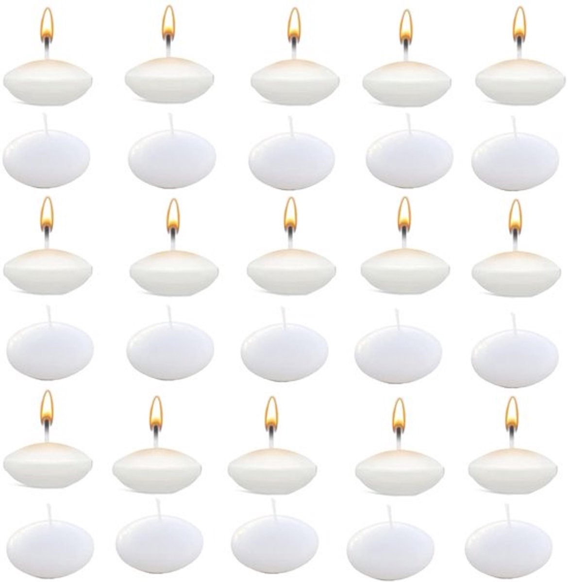 Zwemkaarsen 30 Stuks - Premium Drijvende Kaarsen - Decoratieve Kaarsen - Warme Kaarsen - Voor Bruiloften/Feesten - Afmetingen 3,8 x 1,5 cm