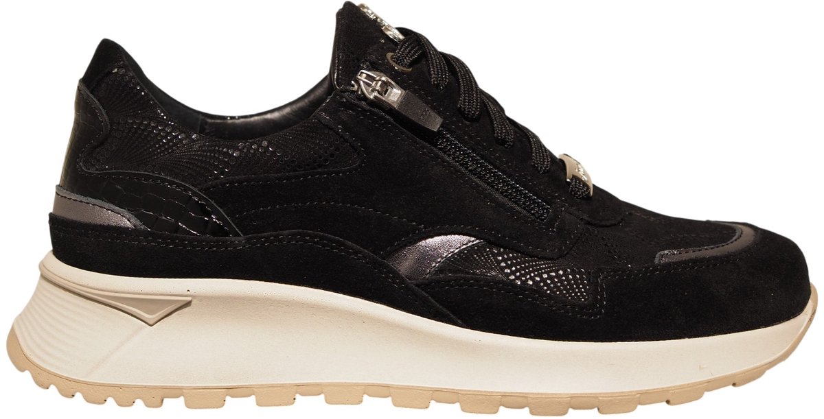 Footnotes Saar 15.003.2110 Zwart sneaker wijdte H