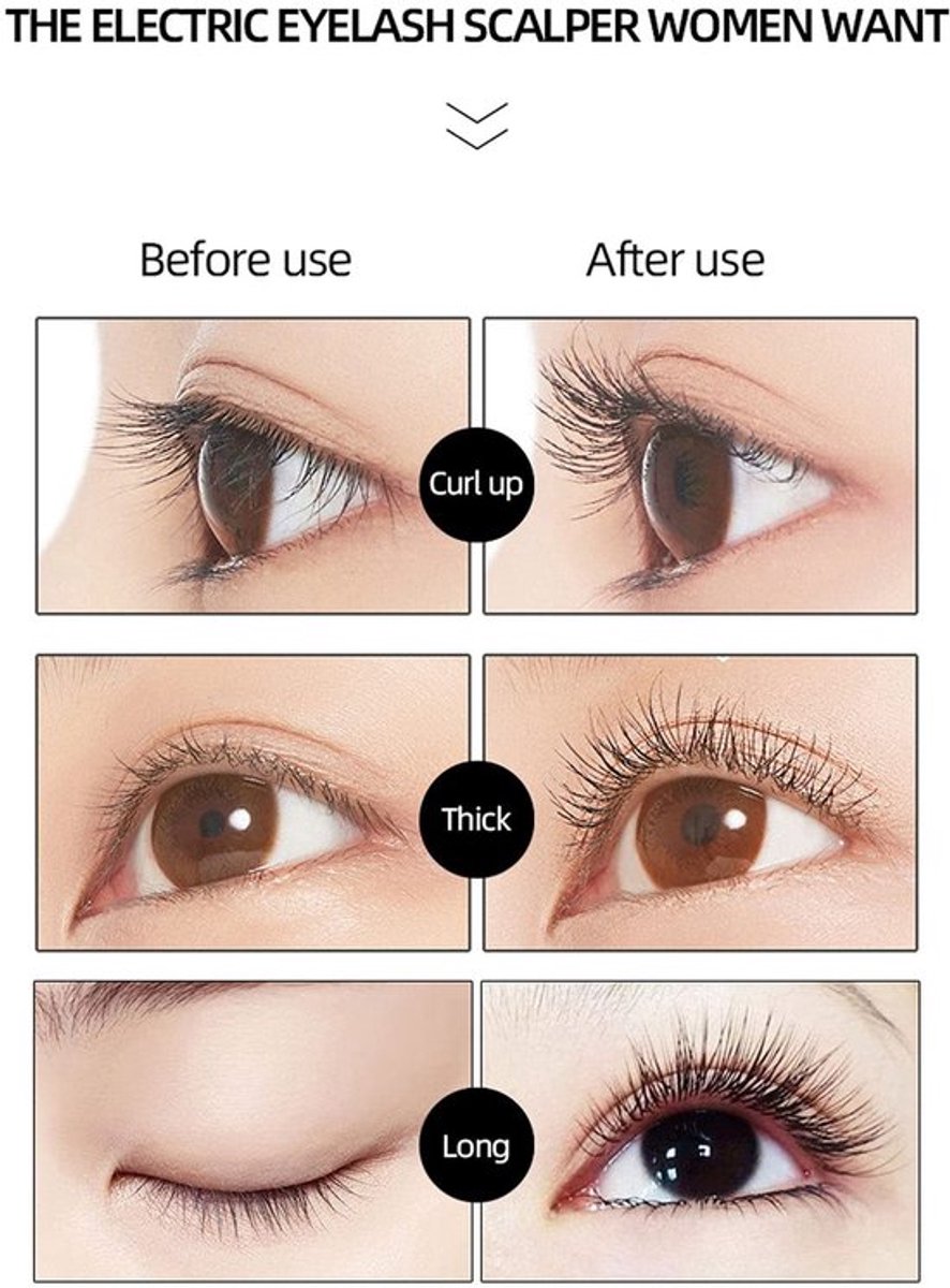 Verwarming wimperkruller - Elektrische wimperkruller - Slimme uitschakeling - Wit - Natuurlijke krullen - Draagbaar en compact - Geschikt...