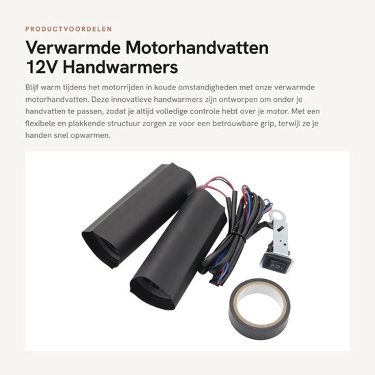 Verwarmde Motorhandvatten - 12V Handwarmers voor Motorrijden in de Winter