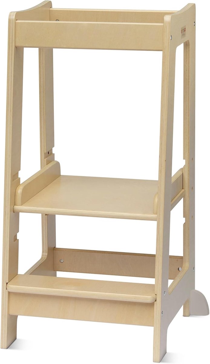 SnelShoppen - Baby Learning Tower - Montessori Keuken Hulpje - Verstelbare Kinderstool voor Peuters 18 Mnd - 5 Jaar - Veiligheidsrail en Veiligheidsvo