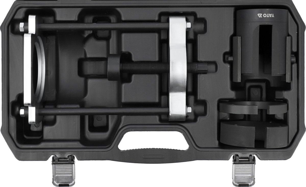 YATO Professionele Draagarmrubber Demontageset – 4-Delig – Voor Ford (Mondeo IV, S-Max, Galaxy) & Volvo (S60, S80, V70, XC60, XC70) – Koolstofstaal – Inclusief Koffer