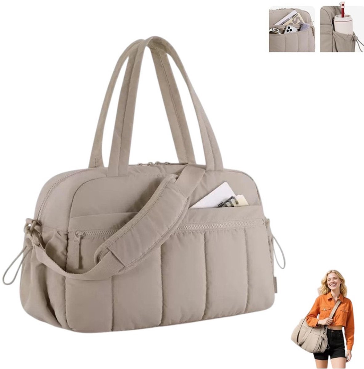 Reistas (1 stuk) – Waterdichte sporttas met grote capaciteit – Unisex – 40 x 21 x 30 cm – Casual crossbodytas – Praktische tas met opbergruimte