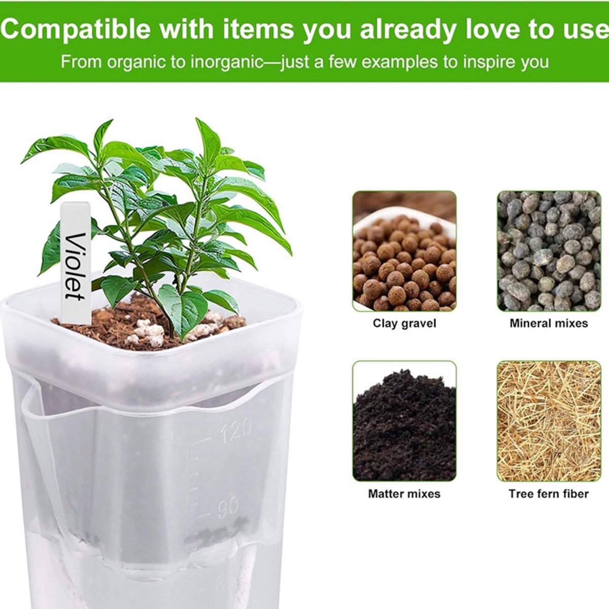 6 stuks - Mini zelfwaterende bloempot - Doorzichtige plastic bloempot - Semi-hydroponische bloempot - Transparant - Klein formaat - Zelfwaterende bloempot - Plastic zaaipot - Met plantenlabel en waterabsorberende kern — cadeau in Wonen & Interieur - foto 2